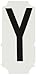 Brady 6450-Y, Quik-Align Diecut Labels, 2" Height, Black, Condensed Gothic, Legend "Y" (10 per Package)