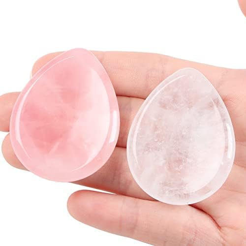 XIANNVXI Amethyst Crystal Stone,Amethyst Worry Stone,Healing Gemstone Polished Thumb Stone for Anxiety Relief,Reiki Amethyst Crystal Oval Stone Meditation Accessories