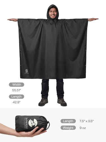 SaphiRose Hooded Rain Poncho Waterproof Raincoat Jacket for Men Women Adults - Image 4
