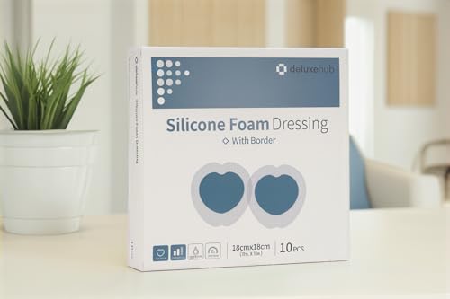 Deluxehub Silicone Foam Dressing with Border, 7