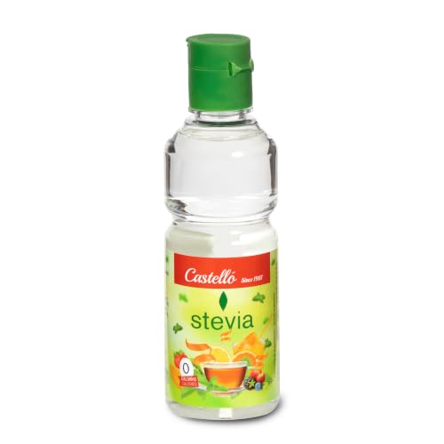 Castello since 1907 Stevia Líquida 125 ml | 375 dosis | 10 gotas = 1 cucharadita de azúcar | Sustituto del azúcar | 0 Calorías - 0 Índice Glucémico - 0 Carbohidratos netos - Keto