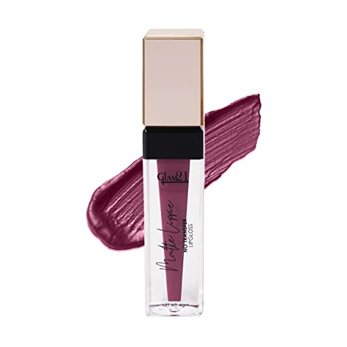 Image of Glam21 Matte Lippie No Transfer Lip Gloss | Lightweight and comfortable| Creamy Matte Formula - 4 gm | Super Plum-11