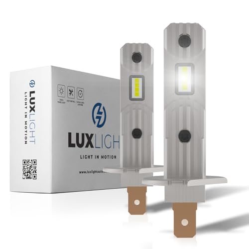 LUXLIGHT Lampadina LED H1 per Camion e Bus 24V 100% ADATTABILE 14'000 LM 20W 24V 6500K Bianco 2PZ Kit Lampada Sostituzione PLUG AND PLAY, Fari Abbaglianti Anabbaglianti Truck Pullman