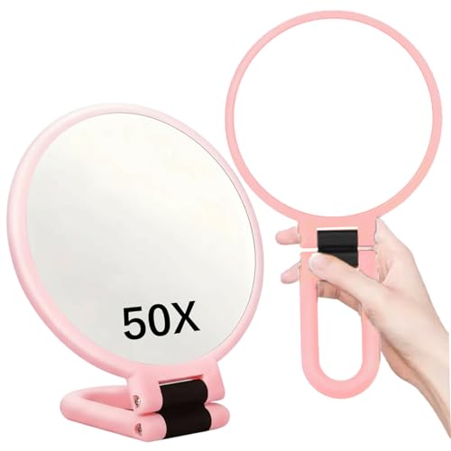 Espejo para maquillaje 50X con mango ajustable