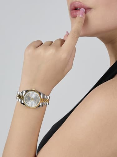 Image of Ajanta Quartz Avenza Women Analog Watch| Stainless Steel Bracelet Strap | Day & Date Display | Water Resistant | Formal & Casual Wrist Watch for Women