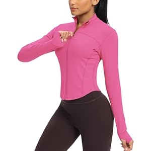 QUEENIEKE Womens Athletic Workout Jackets Cottony-Soft Full Zip Slim Fit Running Jacket 0703