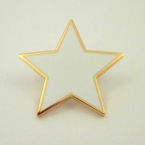 Pin de esmalte duro de estrella blanca lisa Cover