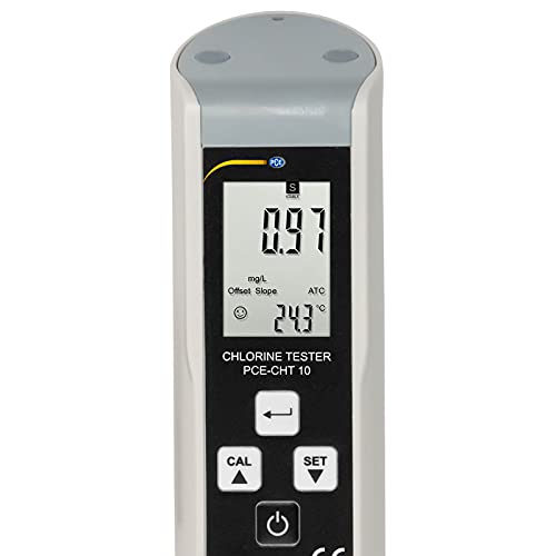 PCE Instruments PCE-CHT 10 Water Analysis Meter for Chlorine Testing, Measures 0–10 mg/L with 0.01 mg/L Resolution, ±2% Accuracy, ATC, IP67 housing, Manual Calibration