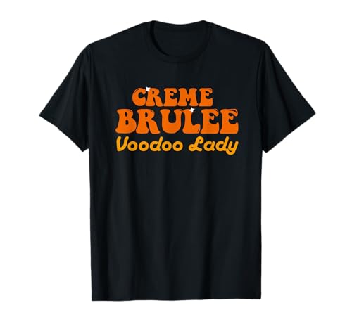 Meta Cortex Women's Unisex-Adults Black Cotton, Polyester Blend Casual Crew Neck Short Sleeve T-Shirt - Creme Brulee - Voodoo Lady