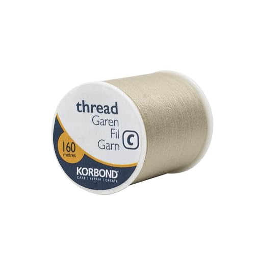 Korbond Sewing Thread - Khaki - 160m - Polyester - Hand and Sewing Machine Sewing