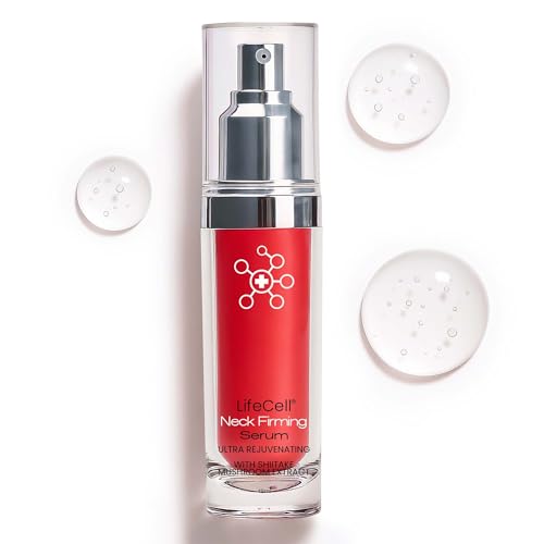 LifeCell Neck Firming Serum – Anti-Aging Neck and Cream with Fermiskin & Shiitake Extract – Firms, Lifts, and Reduces Sagging Skin – Lightweight, Fast Absorbing Formula – 1.5oz