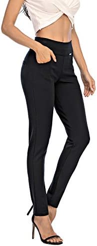 neezeelee Dress Pants for Women Comfort Stretch Slim Fit Leg Skinny High Waist Pull on Pants with Pockets for Work