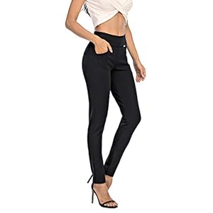 neezeelee Dress Pants for Women Comfort Stretch Slim Fit Leg Skinny High Waist Pull on Pants with Pockets for Work