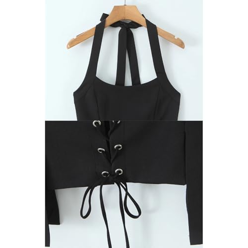 Haut dos nu à col en U esmen avec camisole asymétrique ajustée - 5