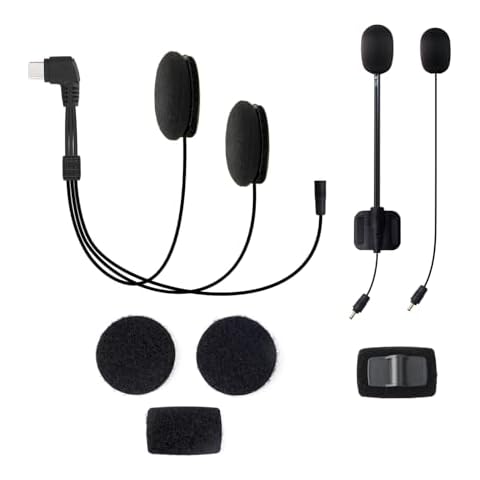 LEXIN Motorcycle Audio Set for Helmet Bluetooth Headset, 40mm Speakers, Type-C Connector, Fit for B4FM/GTX/G2P/G16/G1/MeshCom/Novus Cover