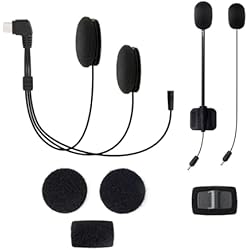 LEXIN Motorcycle Headset Audio Set, 40mm HD Stereo Loud Speakers with Button & Boom Microphone, Type-C Connector, Compatible with G2P, G1, G2
