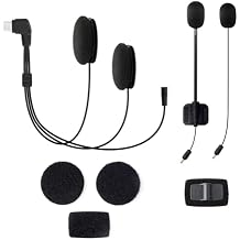 LEXIN Motorcycle Headset Audio Set, 40mm HD Stereo Loud Speakers with Button & Boom Microphone, Type-C Connector, Compatible with G2P, G1, G2