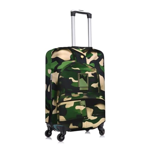 Green Army Digital Camouflage Print Luggage Suitcase Cover Protector Luggage Washable Covers With Concealed Zipper3