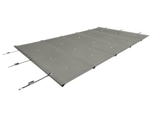 ANKO PLANEN Poolabdeckung Rollschutz für maximale Sicherheit - 680 g/m² PVC LKW Plane - Ganzjahresabdeckung für Sommer & Winter - ohne Stangen (4m x 8,5m, Grau RAL7037)