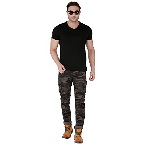 Image of BEEVEE Mens Camouflage Fixed Waist Cargo with Belt