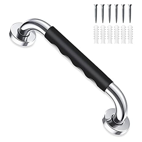 Onlylove Stainless Steel Bathroom Grab Bar, Bath Grab Shower Safety Handle Handrails,Safety Grab Bars Balance Grab Bar in Chrome for Bathroom Bathtub Shower Toilet Kitchen Bedroom, Silver Cover