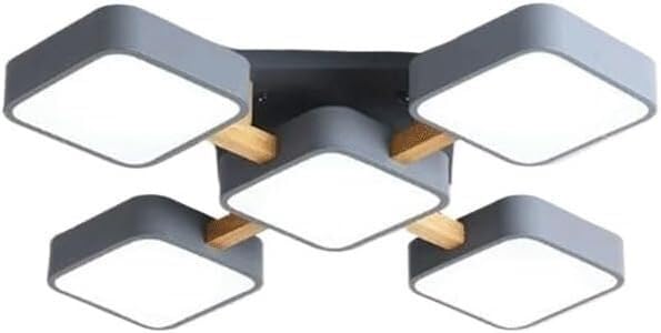 Lámpara de techo LED, luces de techo de acrílico de múltiples cabezas, modernas y simples, iluminación de techo LED tricolor regulable para salón, dormitorio, comedor (azul, 79 x 11 cm)