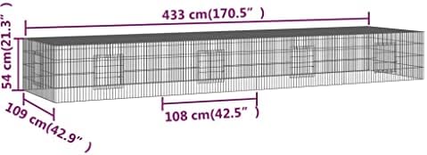 Large Galvanized Rabbit Cage - 43.3" Indoor/Outdoor Hutch for Rabbits, Bunnies & Small Animals - Durable Metal Enclosure, Weather-Resistant, Easy Access