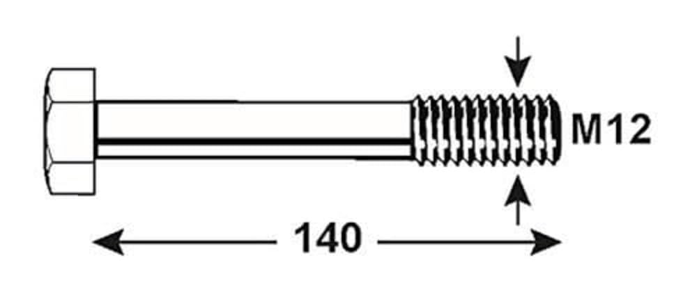 Connex KL4082140 Écrous hexagonaux M12 x 140 mm galvanisés 1000 g
