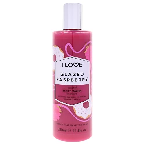 I Love Glazed Raspberry Scented Body Wash, Rich & Creamy Foam Which Contains Natural Fruit Extracts, Includes Pro Vitamin B5 For Moisturised & Silky Smooth...