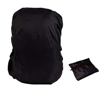 MYSELF Nylon Rain & Dust Cover Waterproof with Pouch for Laptop Bags and Backpacks School Bag Cover, Luggage Bag Cover - Black
