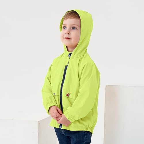 Image of Volunboy Toddler Boys Windbreaker Casual Outerwear Kids Lightweight Zip Hooded Jacket Baby Cute Dust Coat