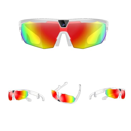 Yeloart POV Smart Glasses 1200P HD Camera Waterproof White