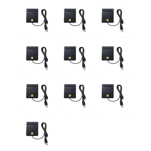 Hndhbfgrt 10X Lector de Tarjetas Inteligentes USB para Tarjetas Bancarias IC/ID Lector de Tarjetas EMV 7 8 10 para Linux OS USB- ISO 7816