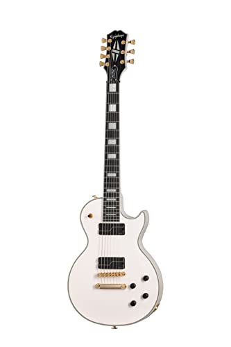 Epiphone Matt Heafy Les Paul Custom Origins 7 cordes avec étui rigide Blanc - Les Beatles, Paul McCartney, John Lennon, RIngo Starr, George Harrison Epiphone Matt Heafy Les Paul Custom Origins 7 cordes avec étui rigide Blanc