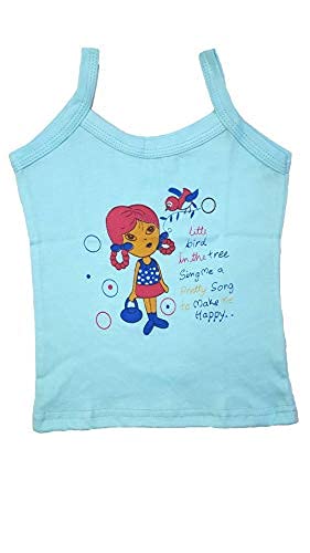 BODYSTYLE Multicolor Cotton Camisoles For Kids Girls Summer Wear (PACK OF 5)- MADE IN INDIA (6-12 Months) 1