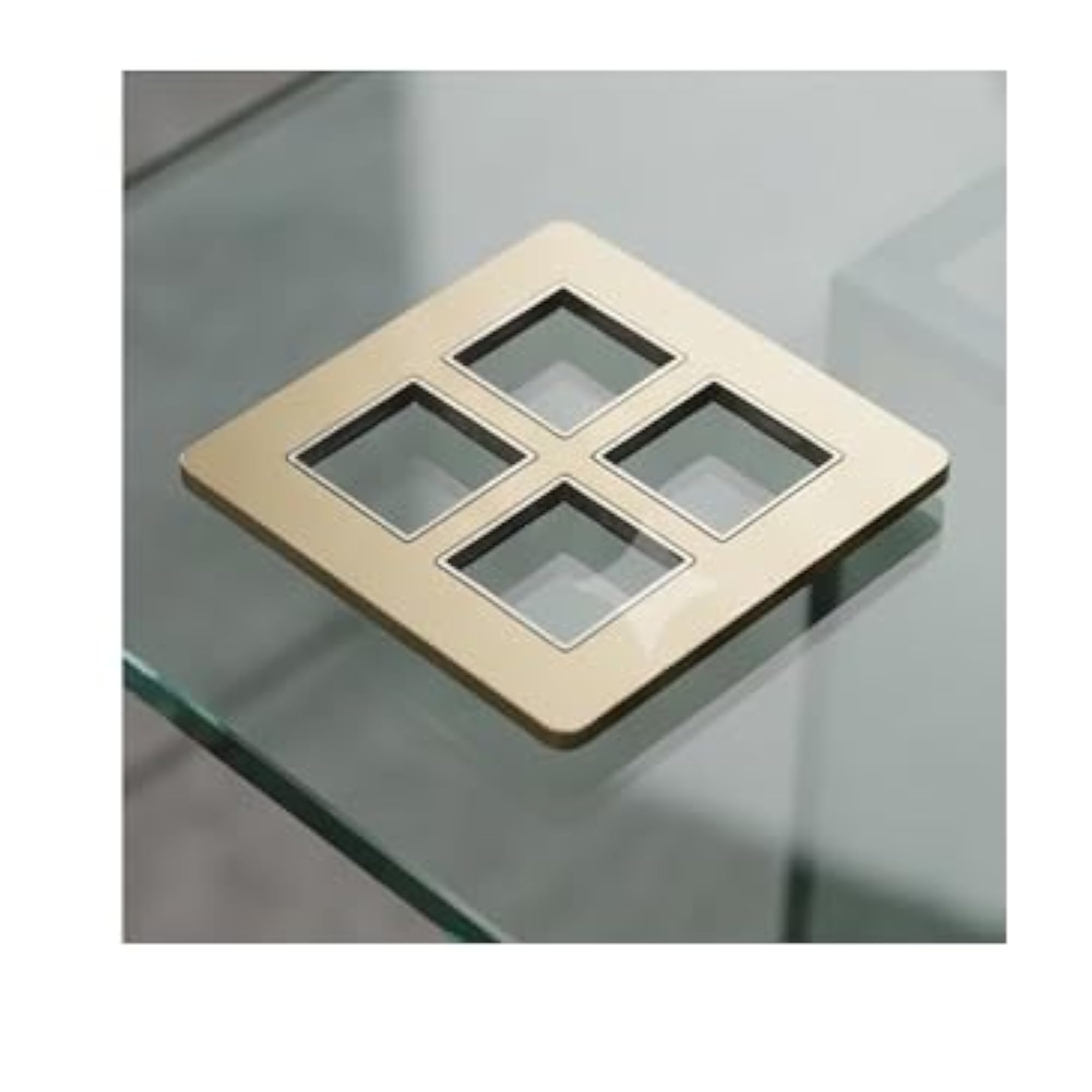 Pack of 2 8 Module Square Glass Wall Plate