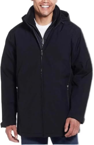 Weatherproof Men’s Ultra Tech Removable Fleece Lined Hood Jacket (Black,X-Large)