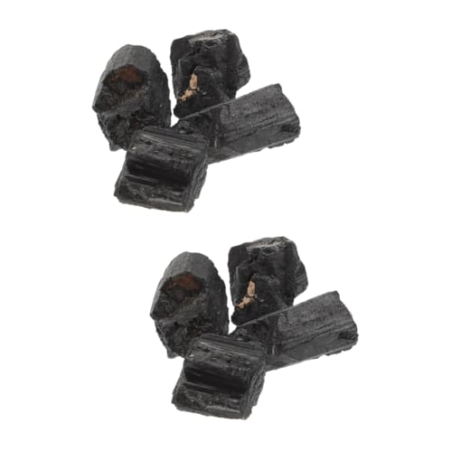 PACKOVE 2pcs 1 Tourmaline Crystal Stones Faceted Black Tourmaline for Home Decoration