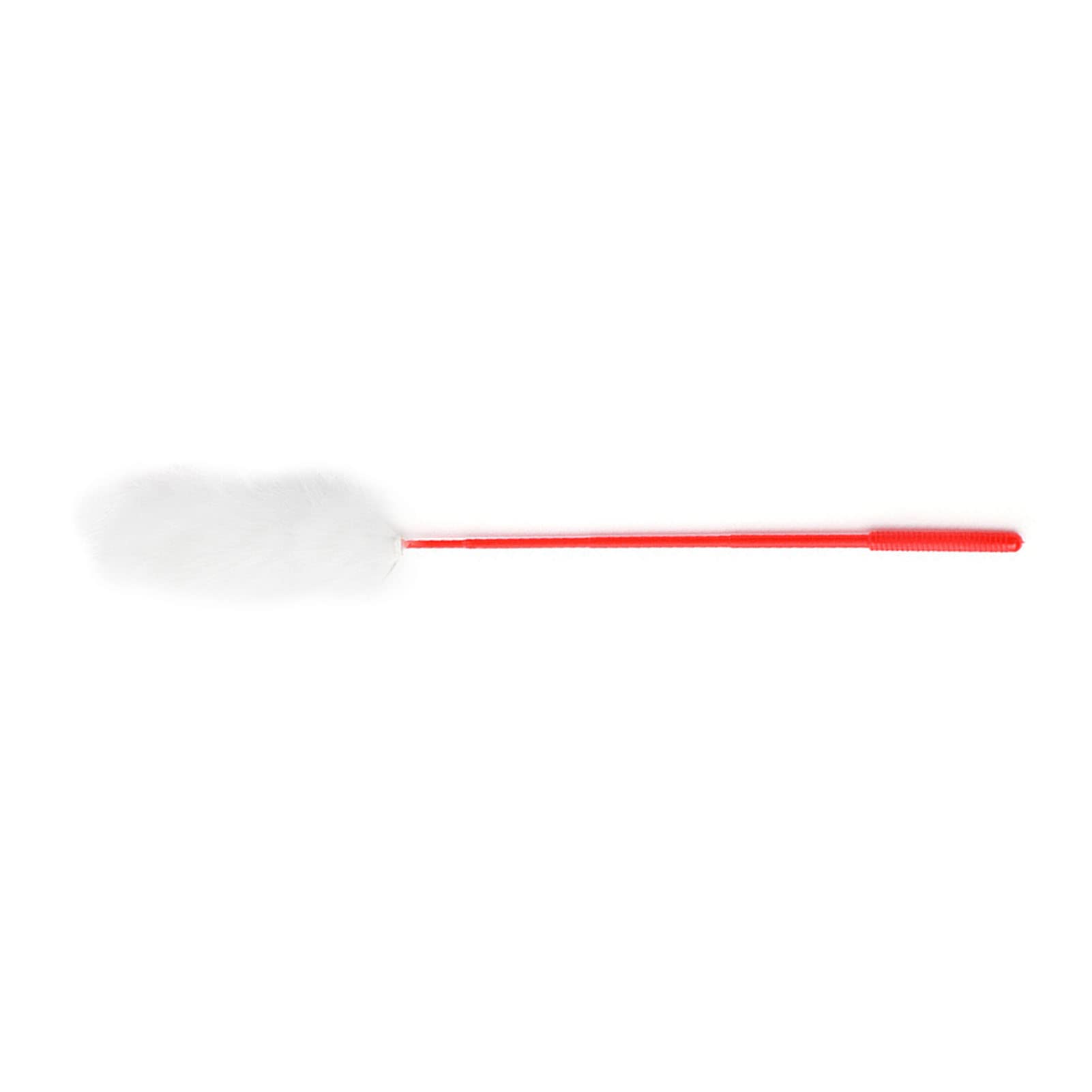 Ausla Plush Cat Teaser Wand, Soft, Practical, Hand Crafted Interactive Cat Toy, for Training with Faux Rabbit Hair, and PC Rod (White)