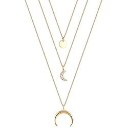 Bijou Brigitte Collares Dorados Elli Collares Mujer Tendencia de la Capa de Media Luna con Cristales de en Plata Esterlina 925