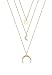 Produktbild Elli Halskette Damen mit Halbmond Layer Anhänger Swarovski Kristalle in 925 Sterling Silber 40 cm lang