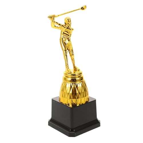 HANABASS ゴルフトロフィー 軽量ポータブル 感あるゴールド仕上げ 競技用トロフィー 学校大会やアマチュアリーグ向け 室内外兼用で持ち運び