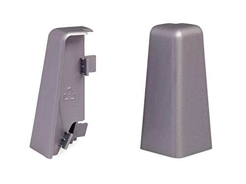 KGM Außenecken für Sockelleiste MEGA-Profil (20 x 58 mm) Aluminium – Maße: 20 x 58 mm – 2 Stück