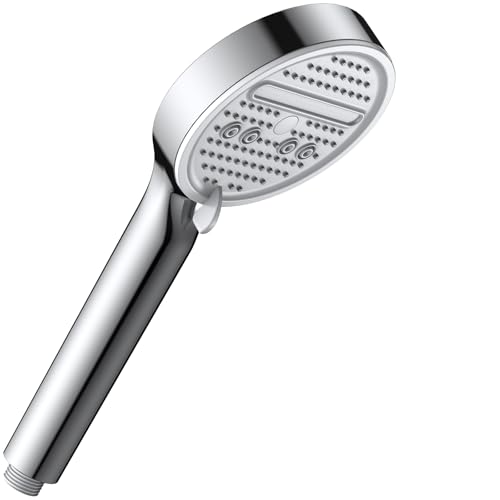 Kaarynm Système de Douche Pommeau de Douche, Haute Pression Économiseur d'Eau Douchette à Main – 120 mm Grande Pomme de Douche avec 5 Modes de Jet,...