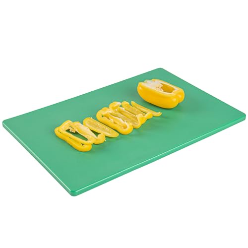 Restaurantware Chef 101 Tabla de cortar rectangular de plástico verde de 45.72 cm x 30.48 cm x 1.27 cm, resistente a rayones, apta para lavavajillas, antideslizante miniatura 1