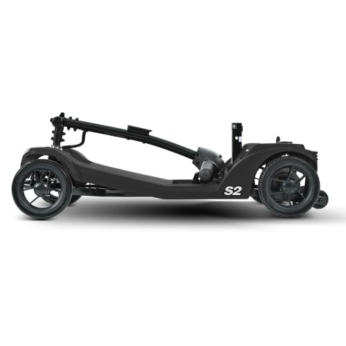 Scooter de movilidad de 4 ruedas y 6 km/h, scooter eléctrico para personas mayores, capacidad de carga de 136 kg, autonomía de 15 km, batería extraíble, luz LED, USB, negro