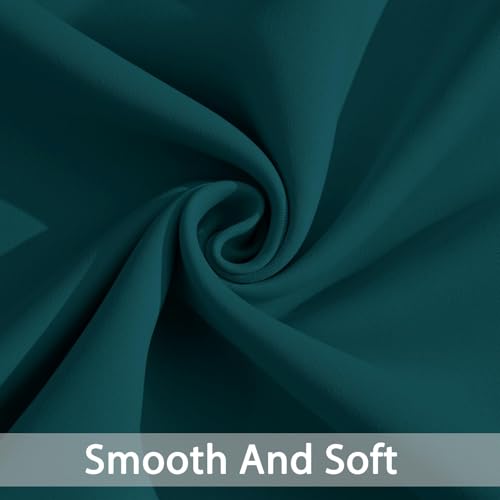 Yakamok Blackout Curtains for Bedroom 2 Panels Set Thermal Insulated Room Darkening Dark Black Out Drapery Grommet Window Treatments Drapes for Living Room, 70x84, Dark Teal