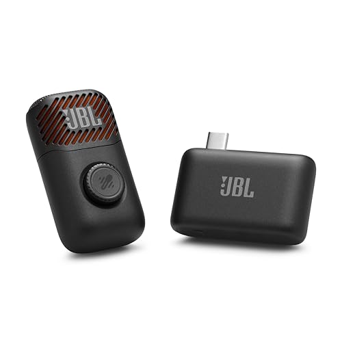 JBL EasySing Mic Mini - Mini AI-Powered Microphone with Real-time Vocal Removal Lightweight Pocket-Sized Carrying case and up to 6 Hours of Playtime (Black)