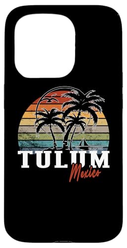 Tulum Mexico Beach Vacation Palmeras Recuerdo Mexicano Carcasa para iPhone 15 Pro