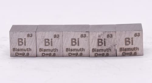 Image of 0.39 inch 10mm Bismuth Metal Cube Bi up to 99.9% Pure Periodic Table Element Engraved Density Collection Science Education Display Block Cube + Acrylic Case Box - 1PC